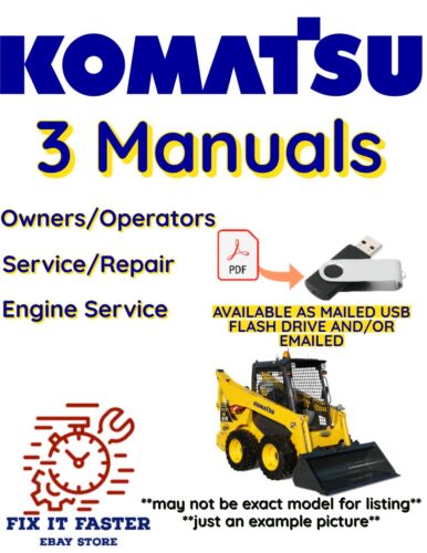 KOMATSU SK1026-5N SKID STEER OPERATORS SERVICE ENGINE REPAIR MANUAL PDF USB - Picture 1 of 4