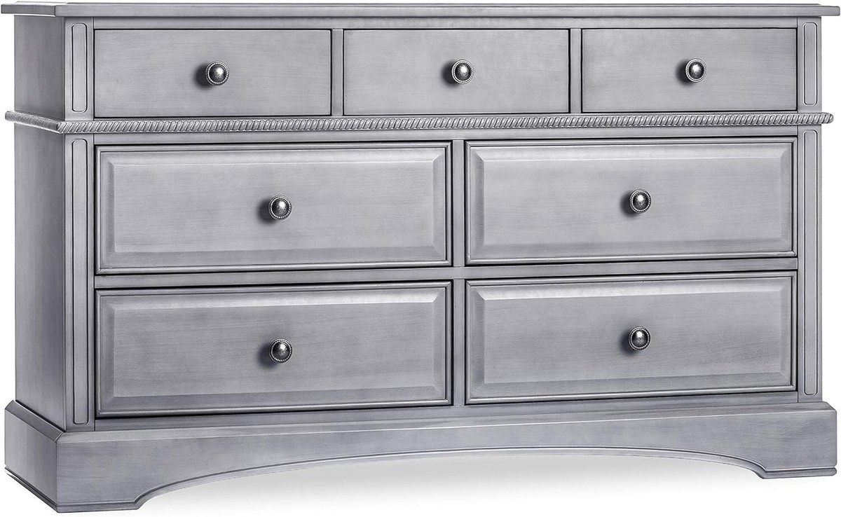 Evolur Double Drawers Dresser, Storm Grey