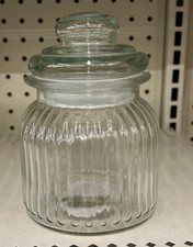 Ribbed Glass Jars with Glass Lids, 24 oz.