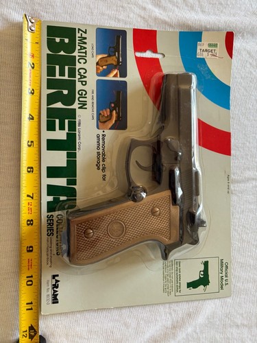 LARAMI BERETTA Z-MATIC Vintage 80's Toy CAP GUN New Sealed NOS - Picture 7 of 7