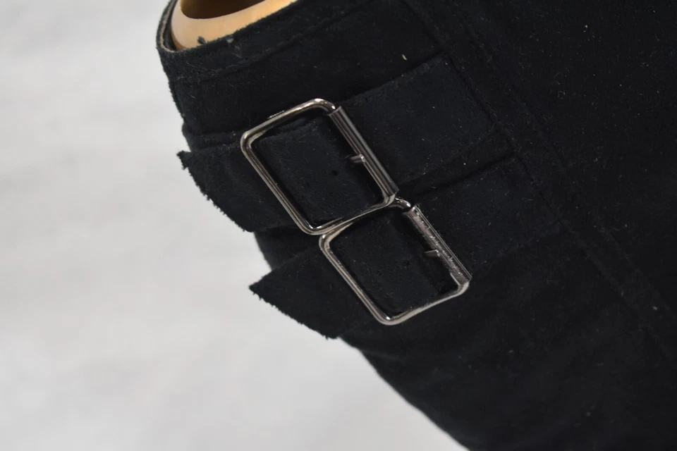 Hot Cakes Faux Suede Black Side Zipper Mid Calf Buckle Boots Womens Size 6.5M - Image 4 of 4