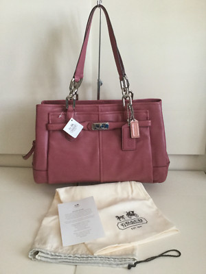 NWT Coach 17811 Chelsea Leather Satchel Purse Rose Pink Mauve With