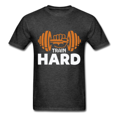 Train Hard Workout Gym shirt Inspirational Quote Tshirt motivational T-Shirt