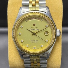 Seltene Titoni President Cosmo King Automatik Gold Dial Diamond Two Tone Uhr ...