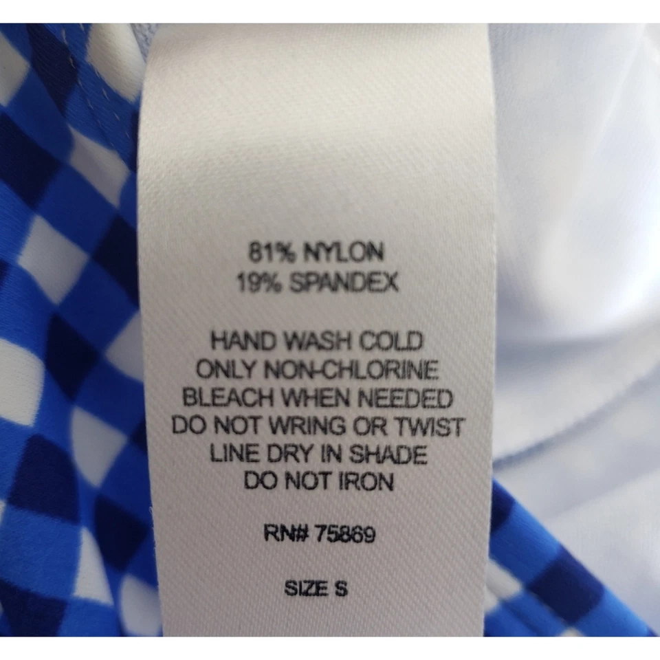 Traje de baño Lauren James azul a cuadros gingham convertible 1 pieza talla pequeña Foto 3 de 4