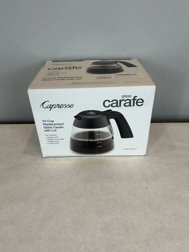REPLACEMENT Capresso 10 Cup Glass Carafe Black Model # 4444.01 Read