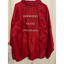 80s Men's Vintage Arkansas Emergency Radio Communications Snap Up Windbreaker