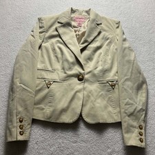 Bandolino Women's Beige Tan Ivory Blazer Suit Coat Luxury Prep Size 4 Stretch