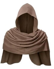 Adult Medieval Renaissance Hooded Cowl Multifunctional Scarf One Size Brown