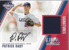 2018 USA Baseball Stars Stripes Material Sig 17 Patrick Raby Auto Jersey /299 BB