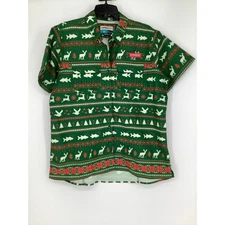 Magellan Outdoors Mens L Green Laguna Madre Holiday Fishing Shirt Relaxed G25-14