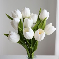 10PCS Fake Tulips Artificial Flowers Bouquet Real Touch Wedding Decor Tulipanes