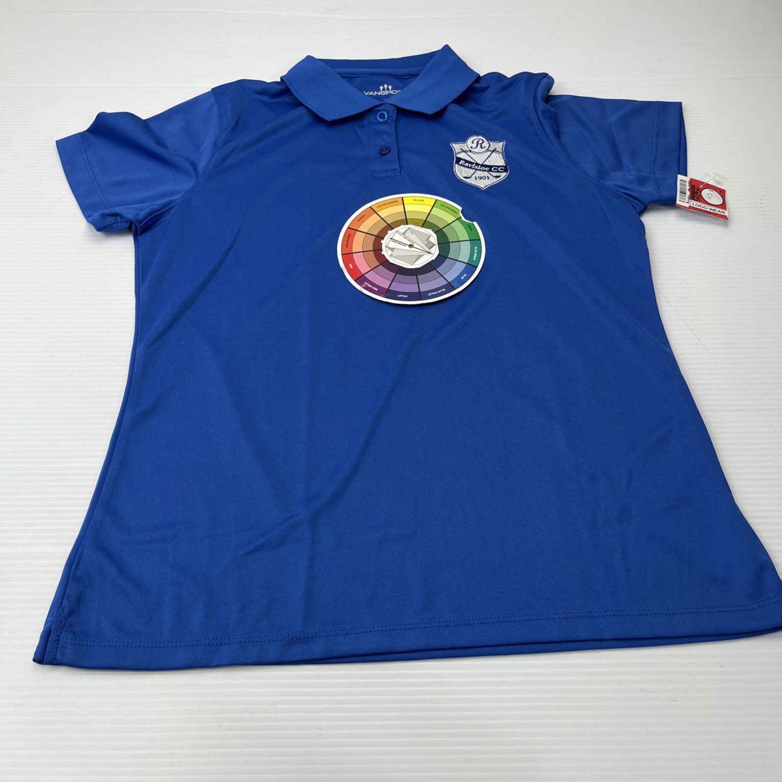 Ravisloe Country Club 1901 Polo Women's size Small Blue Embroidered Crest New