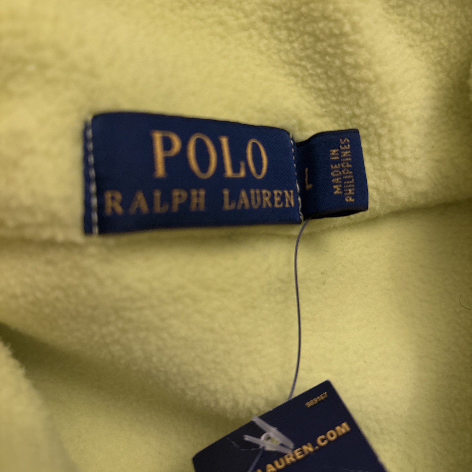 Polo Ralph Lauren Fleece Mockneck Pullover-NEON YELLOW-Large NWT  thumbnail 6