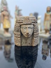 Ancient Egyptian Antiquities: Regal Wooden Mask of a Queen, Royal Majesty