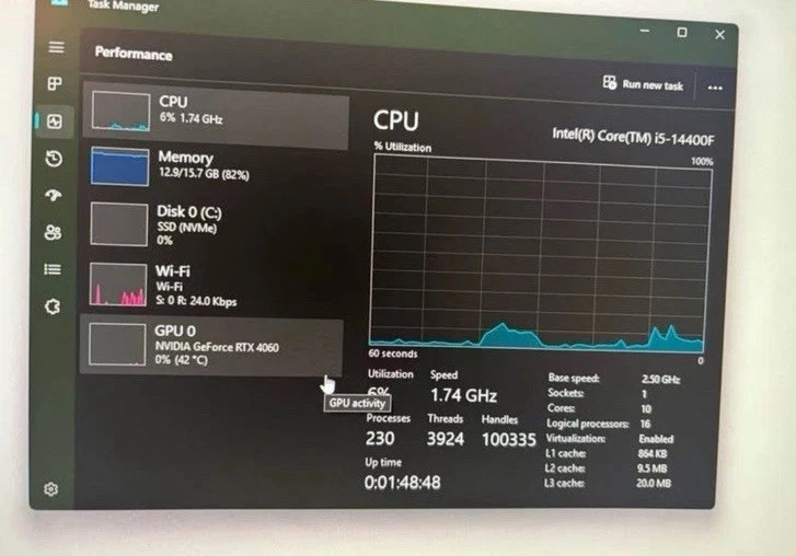 CyberPower (1TB + RTX 4060, Intel Core i5 14400F, 3.00GHz, 16GB) Gaming Desktop - Image 3 of 4