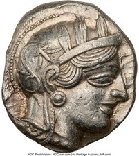 ATTICA. Athens NGC AU 5/5 3/5 “OWL” AR Tetradrachm 440-404 BC. 25mm, 17.19g.  24