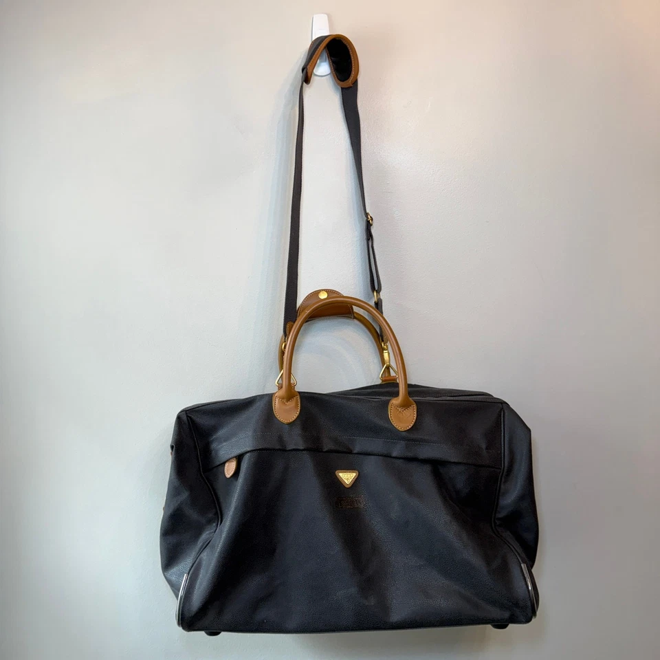 Bolso de Lona de Viaje Boyt Jump Doble Asa Correa para el Hombro Cuero Guijarro Negro Foto 2 de 4