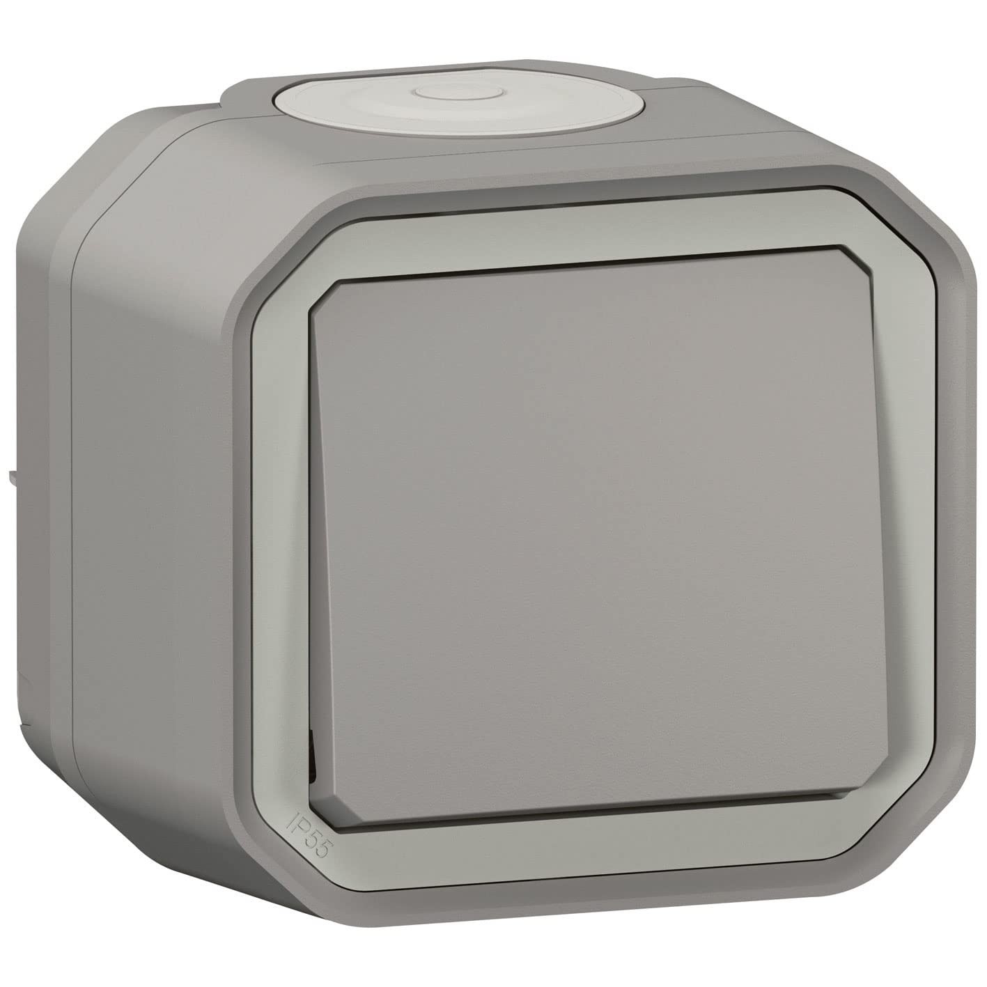 Poussoir Plexo étanche IP55 gris saillie avec connexion automatique rapid