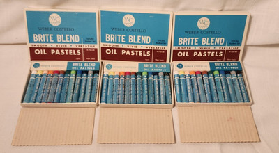 Vintage Weber Costello Bright Blend Oil Pastels 3 - 12 Color Sets Japan NOS