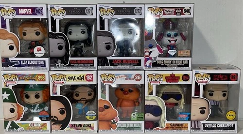 Mixed Lot Of 9 Funko Pops All New In Box Exclusives Chase Pop Marvel DC SDCC