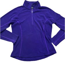 Mountain Hardwear Pullover Women  s Large Purple Fleece 1/4 Quarter Zip Outdoor
