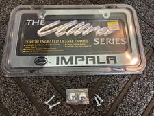 Chevrolet Impala Logo Chrome Metal Ultra Oem License Plate Frame W Screws Caps
