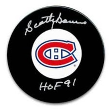 NHL HOFer Scotty Bowman Autographed Montreal Canadiens Puck SA COA 9X CUP CHAMP
