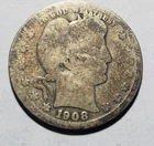 1908  Silver Barber Quarter