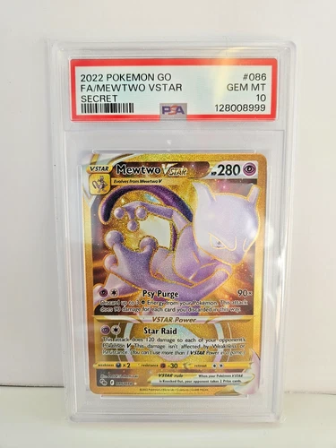 PSA 10 Mewtwo VSTAR 086/078 Secret Holo Rare Pokemon Go 2022