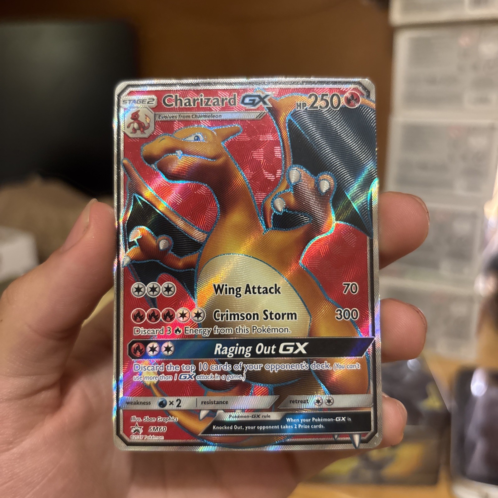 Charizard GX SM60 Sun & Moon Full Art Black Star Promo Holo Pokemon Card