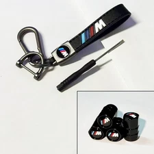 BMW Classic Fashion Leather Keyring bmw Car Hex Tire Air Valve M Series