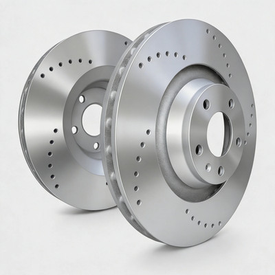 SP Performance C06-118-P Cross Drilled Silver Zinc Front Rotors 88-91 BMW M3