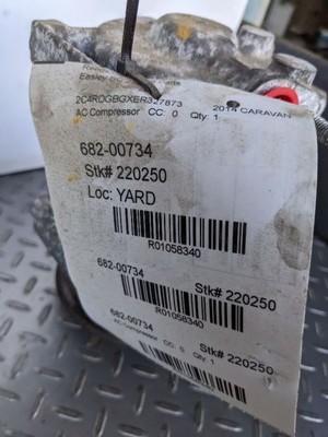 AC Compressor With Rear AC Fits 11-20 CARAVAN 1058340