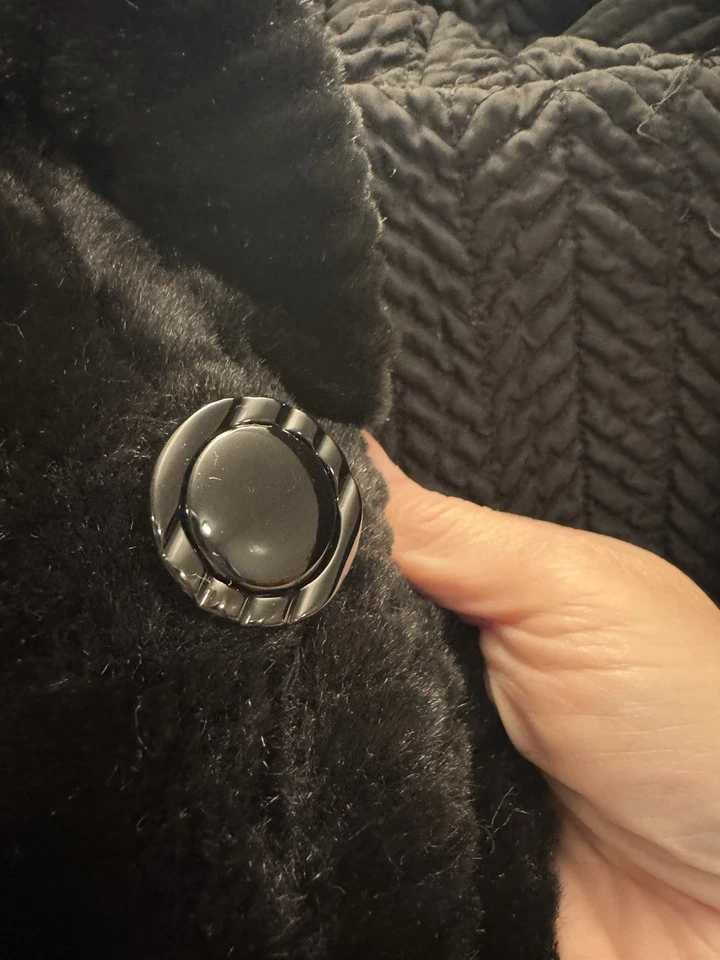 Casaco de pele sintética preto Marvin Richards. Reversível. Capuz casual e noturno XL 2XL - Imagem 2 de 4