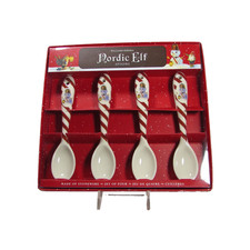 Williams-Sonoma 2008 Nordic Elf Spoons Stoneware Set of Four (4)