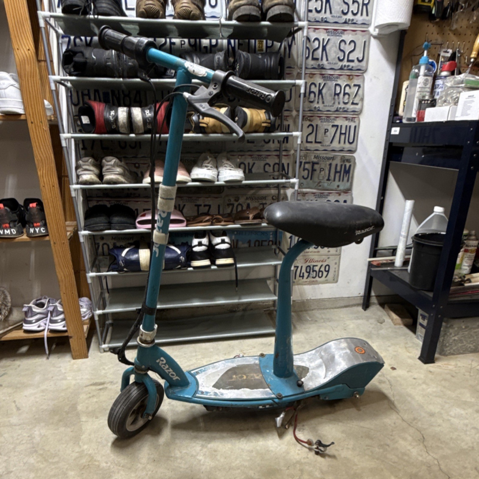 Razor Seated Electric Scooter Blue Black Seated Electric Ride-On Battery Powered