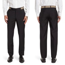 Alexander McQueen Men's Dress Pant Cigarette Flat Front Wool Black 44 NEW $990