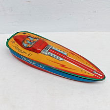 VTG Tempo VI Tin Litho Speed Boat Sankei Gangu Kogyo Japan 1950s 60s for Parts