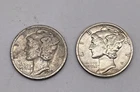 1919-D & 1931-S Mercury Dime Pair 90% Silver US Coins (Group 2)