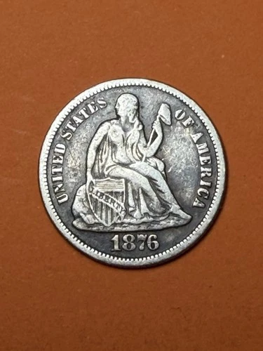 1876 S USA 🇺🇸 Silver Seated Liberty Dime (A3111)