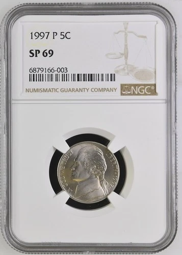 1997 P 5c Jefferson Special Matte Finish NGC Brown Label SP69 (1 of 25,000) RARE