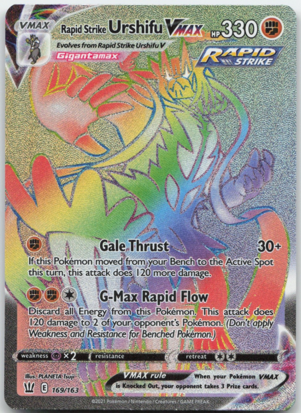 Rapid Strike Urshifu VMAX 169/163 SWSH05: Battle Styles Pokemon Card NM