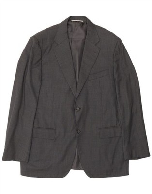 Canali Herren 2 Knopf Blazer Sakko IT 52 XL Grau Wolle DC14