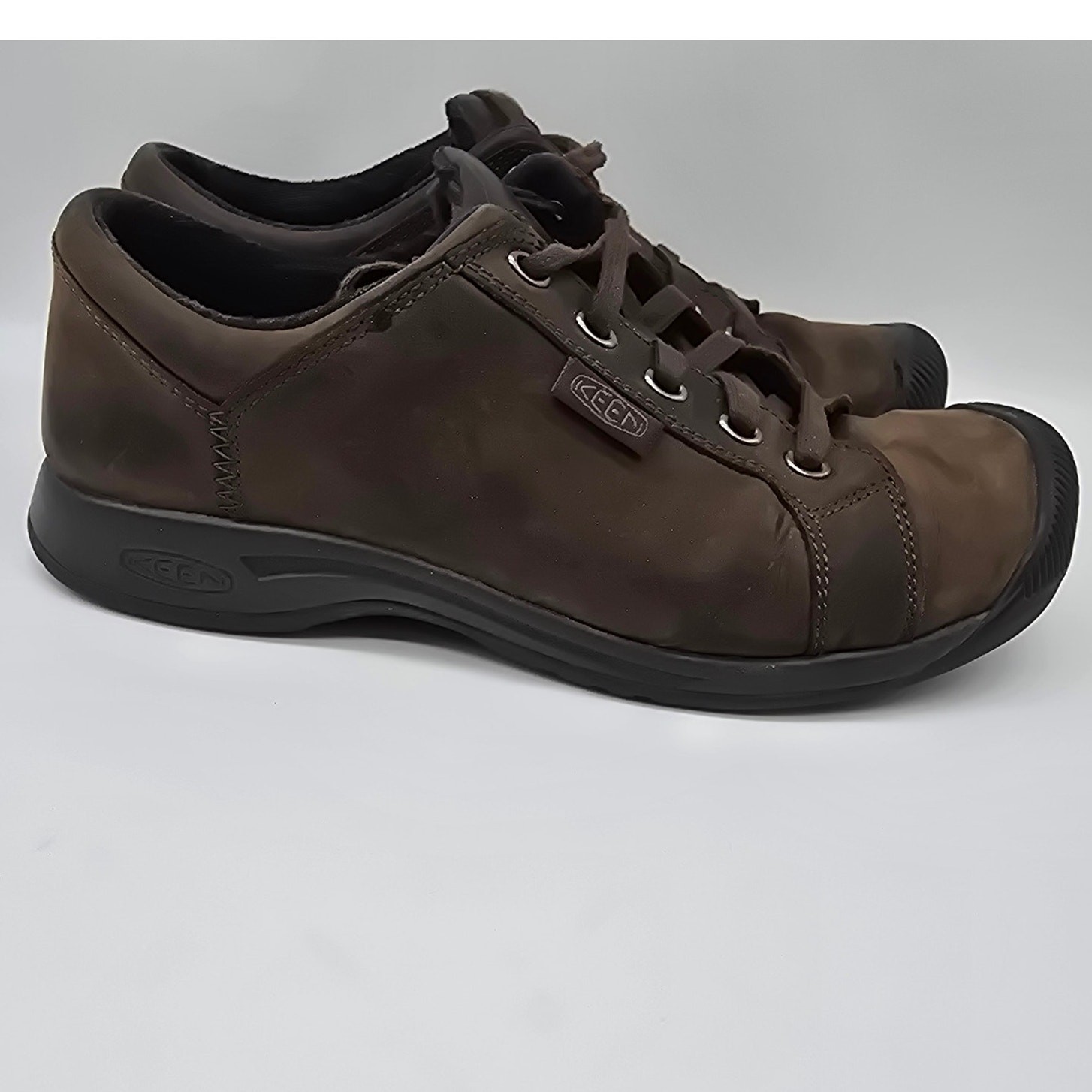 Scarpe da trekking Oxford Keen Reisen stringate in pelle Activewear marrone cascata taglia 7 5