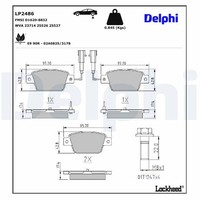 Delphi Bremsbelagsatz Scheibenbremse LP2486 FüR Fiat Lancia Delta Bravo 2 Van 3