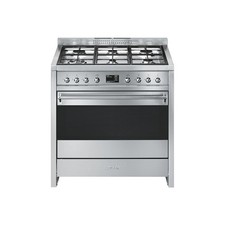 Smeg Opera 90cm Dual Fuel Single Oven Range Cooker - Stainless Steel A1-9