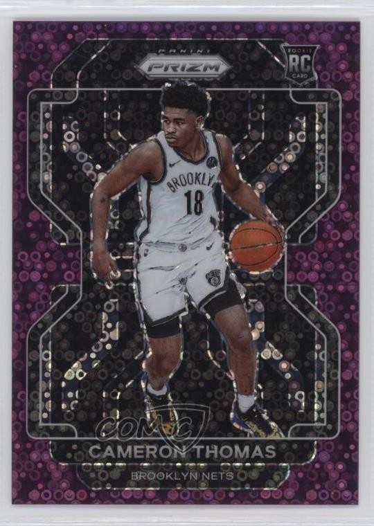 2021-22 Panini Prizm Fast Break Purple Prizm 6/75 Cameron Thomas #297 Rookie RC