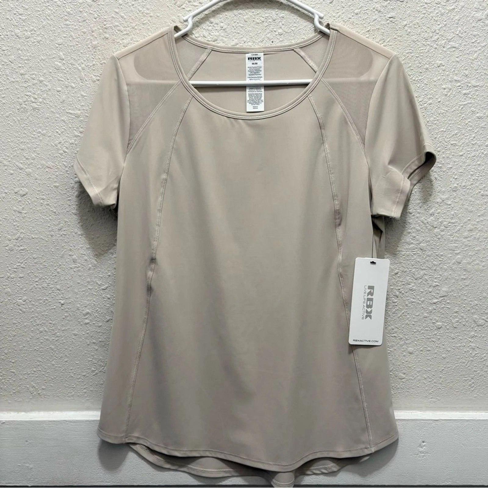 RBX Active Breezy Running Tee in Beige NWT Medium