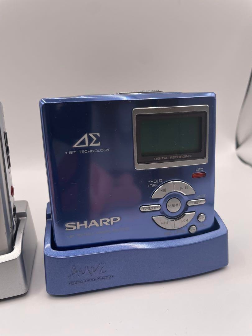 Sharp MD-DR7-A+MD-DR7-S Set Lot of 2 Portable MiniDisc